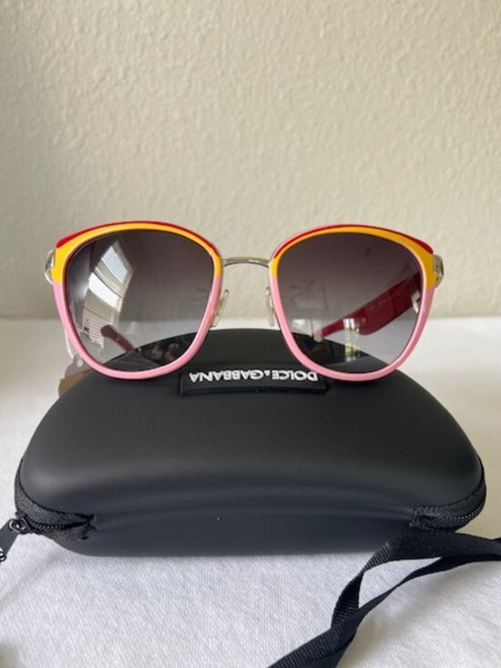 Dolce & Gabbana Sunglasses Pink Red&Yellow Logo Silver Retro Vintage Style main image 11